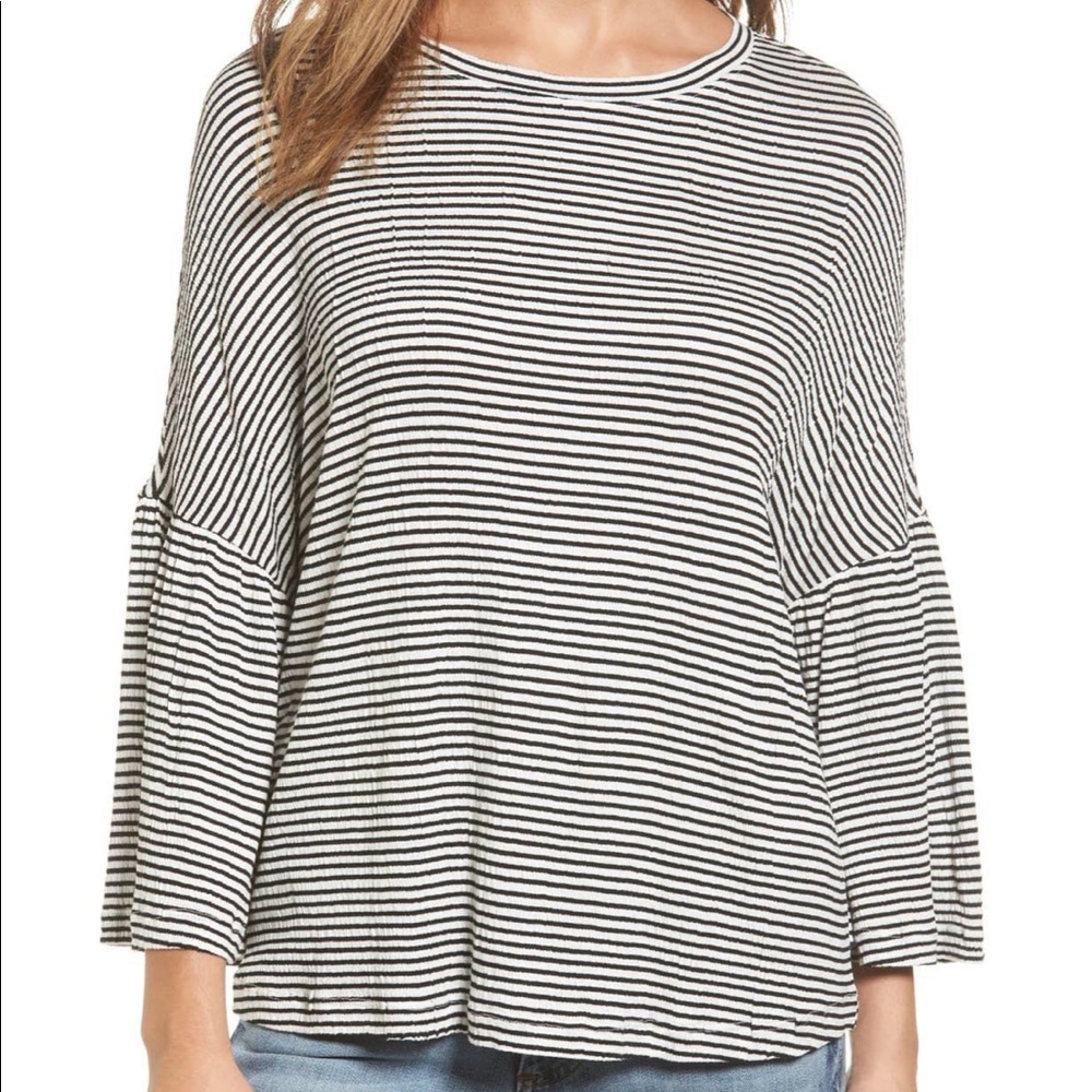 Stripe Bell Sleeve Tee